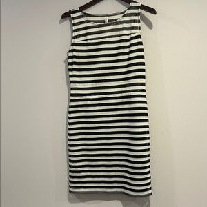 Xhilaration Black and White Striped Mini Dress